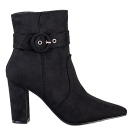 Laura Mode Botas pretas elegantes em spitz preto