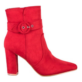 Laura Mode Botas Vermelhas Elegantes No Spitz vermelho