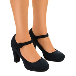 Sapatos de camurça azul no posto de Liayarus azul marinho