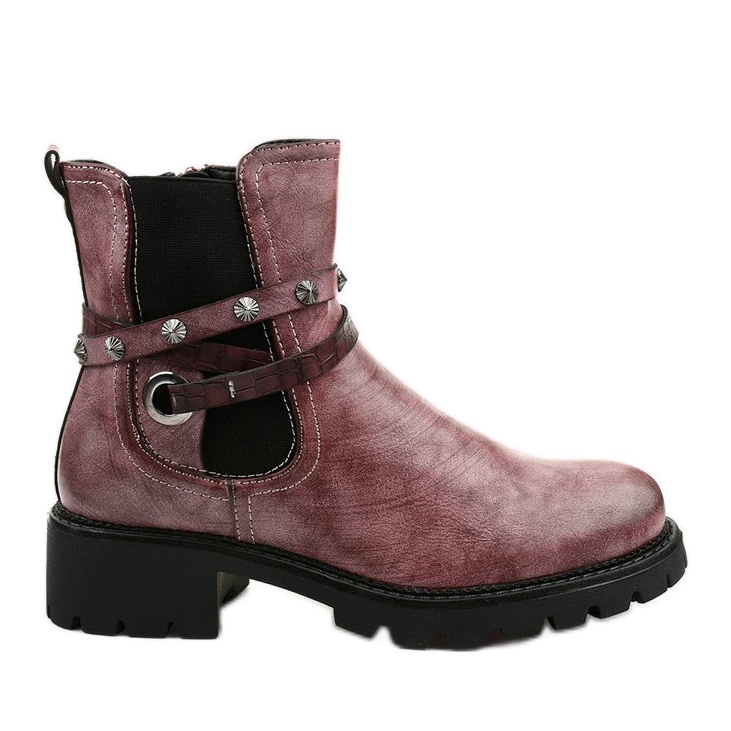 Botas com isolamento achatado rosa com zíper Siempleglam