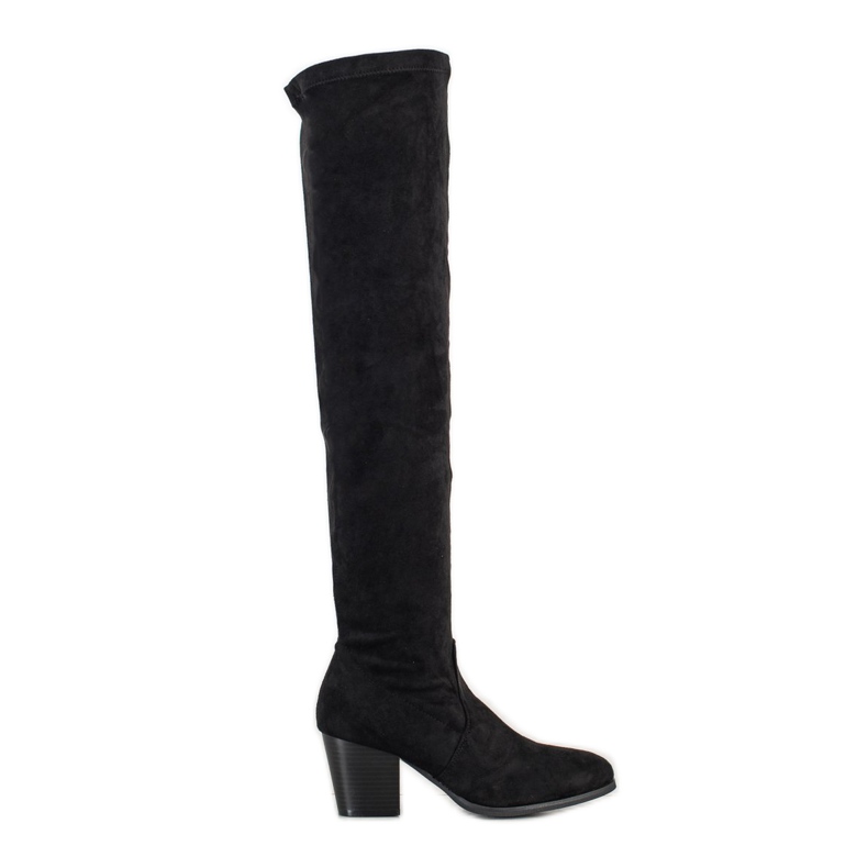 SHELOVET Botas elegantes sobre o joelho preto