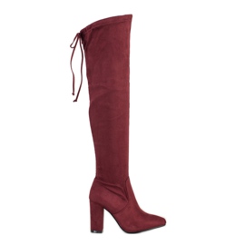 Wilady Botas altas em um poste vermelho