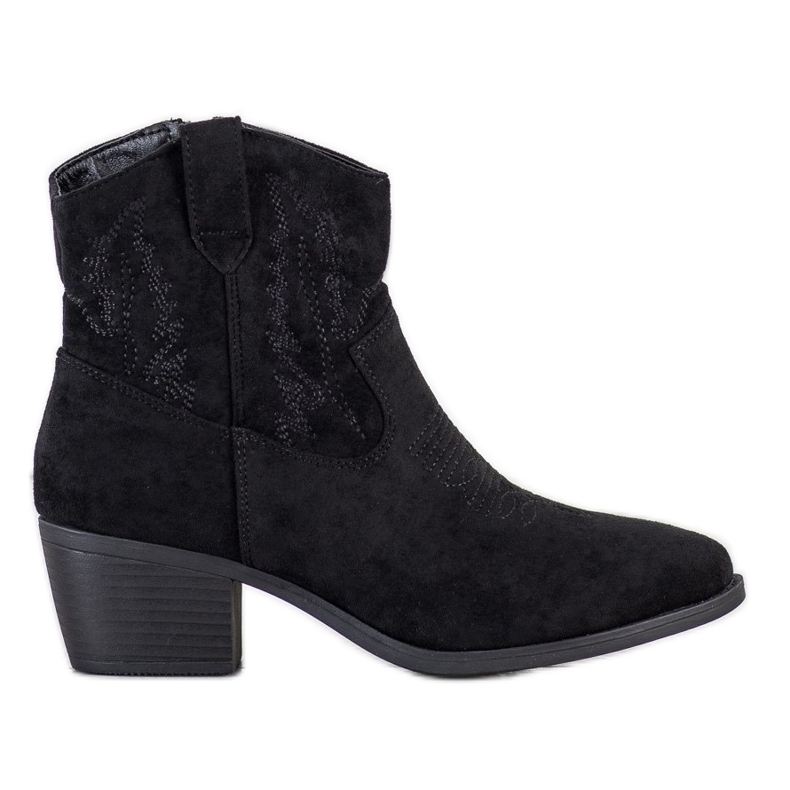 Cm Paris Botas de caubói elegantes de camurça preto