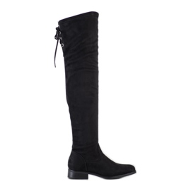 Lovit Botas acima do joelho com cano largo preto Lovit Botas acima do joelho com cano largo preto
