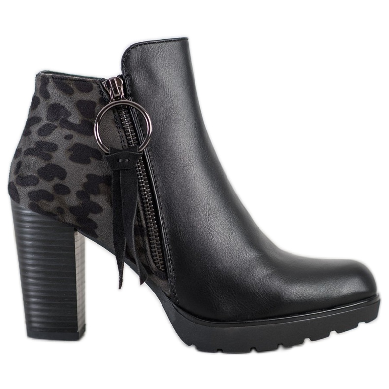 Goodin Botas com estampa de leopardo quente preto