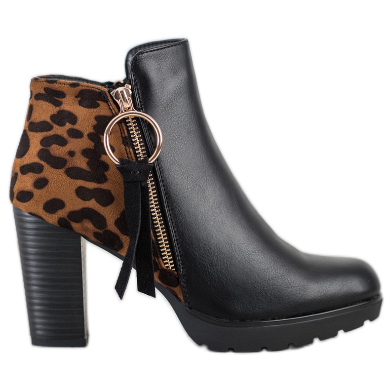 Goodin Botas com estampa de leopardo quente castanho preto Goodin Botas com estampa de leopardo quente castanho preto
