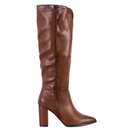 Seastar Botas Elegantes Com Couro Ecológico castanho Seastar Botas Elegantes Com Couro Ecológico castanho