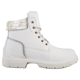 SHELOVET Botas de caminhada com parte superior de veludo branco prata SHELOVET Botas de caminhada com parte superior de veludo branco prata