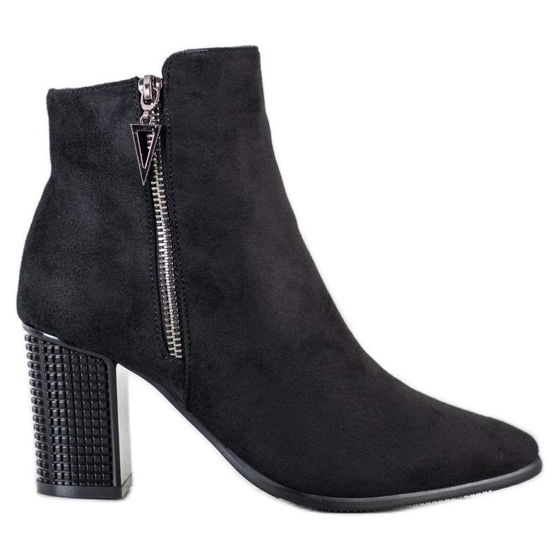SHELOVET Botas elegantes com salto decorativo preto