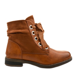 Botas rasas de camelo com zíper, imitação de couro Stechford castanho amarelo