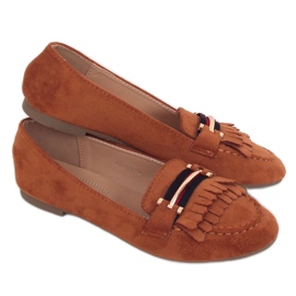 Mocassins camelo feminino 88-381 Camel castanho multicolorido