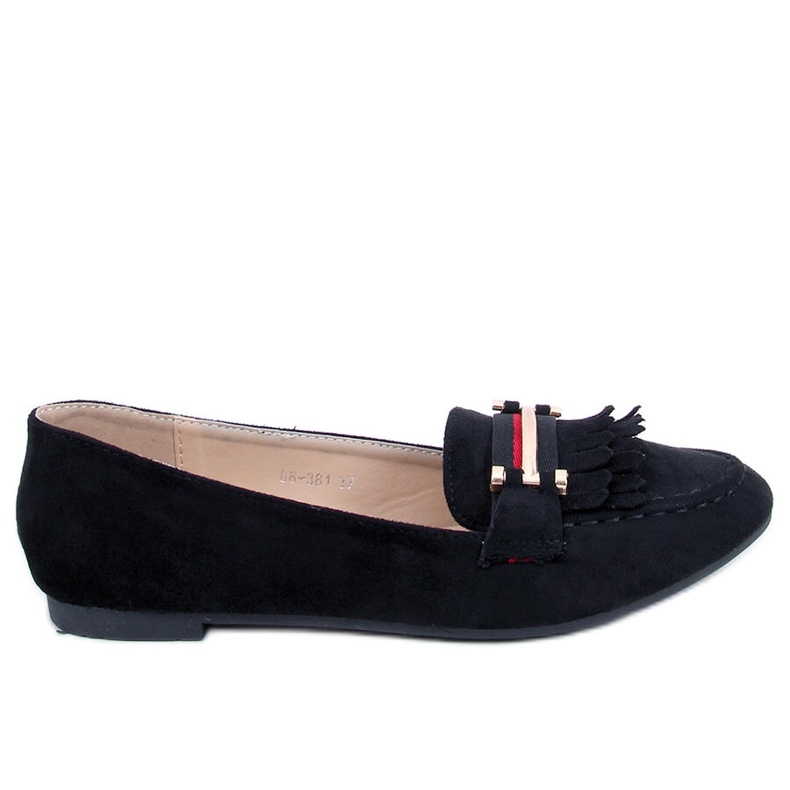 Mocassins femininos negros 88-381 Preto