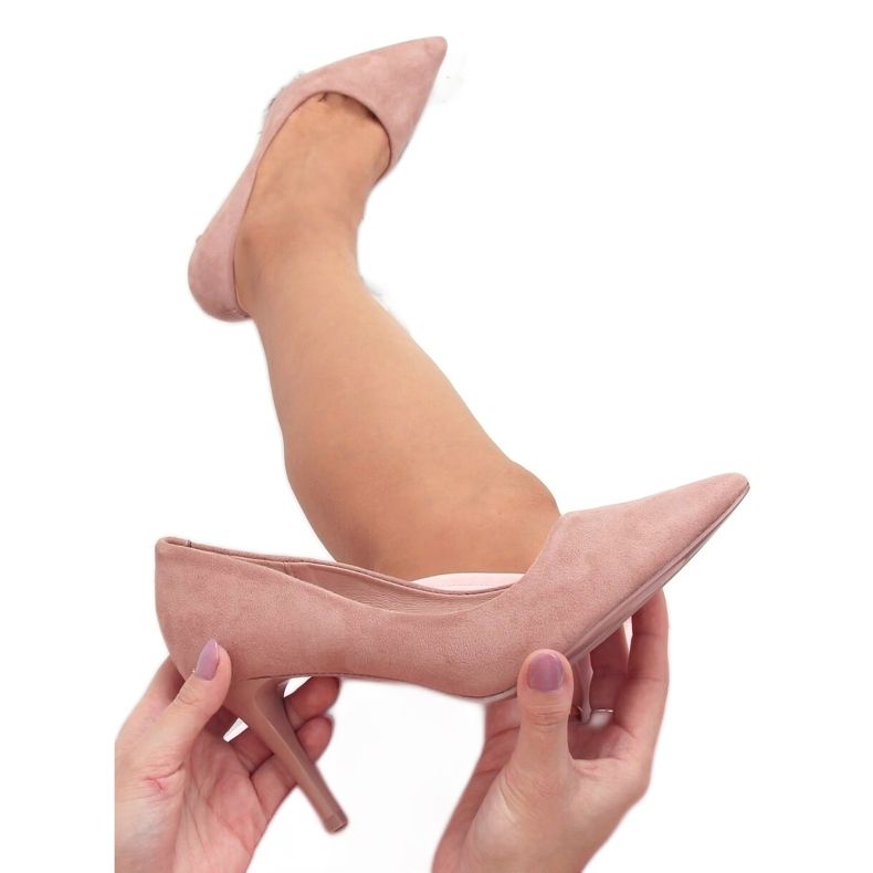 Bombas confortáveis ​​em um pino rosa LE012P rosa sujo