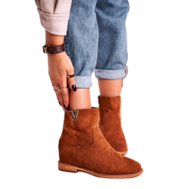 FG1 Botins femininos camurça marrom Vanya