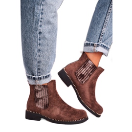 Botas femininas Botas Jodhpur camurça marrom Meagan castanho