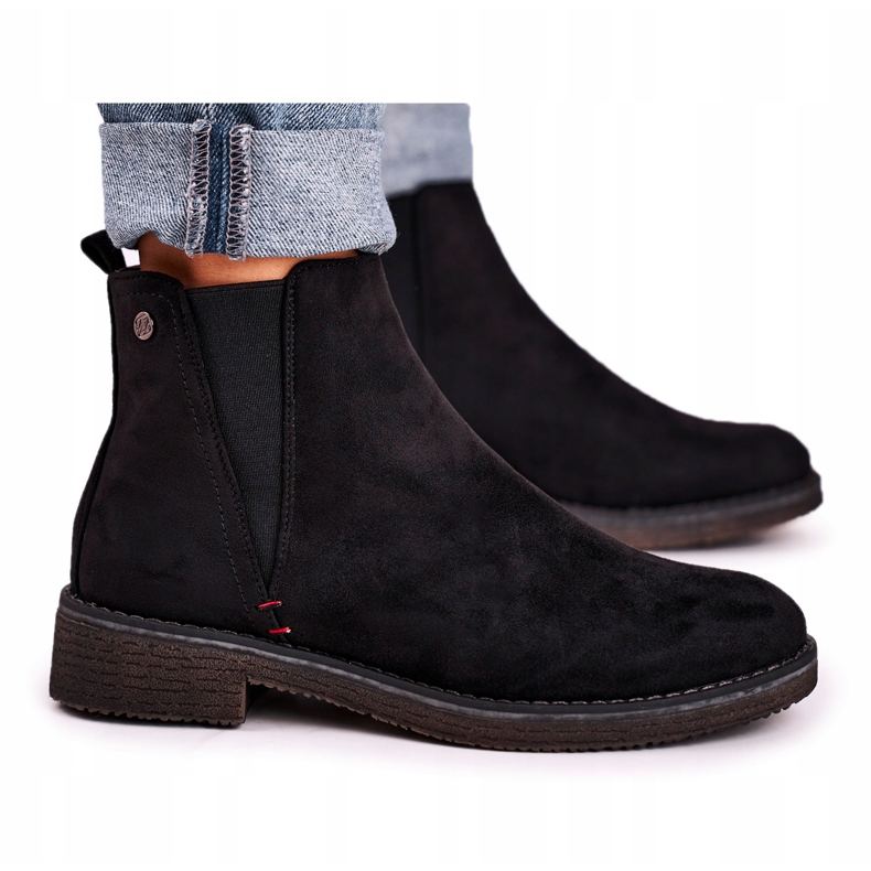 Botas Jodhpur clássicas femininas camurça preta urze preto