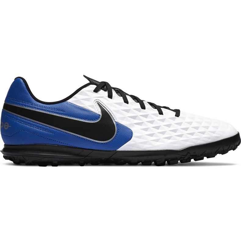 Chuteiras Nike Tiempo Legend 8 Club Tf AT6109 104 branco, azul, preto branco