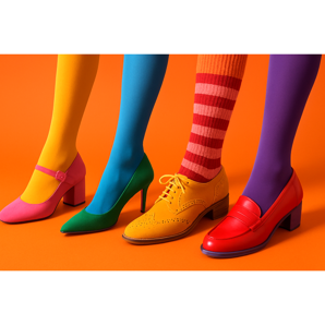 Meias e meias coloridas - um guia de conexão elegante com calçados