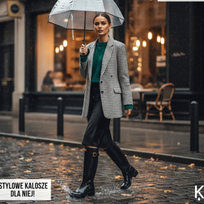 Galochas de moda feminina - calçado elegante para dias de chuva