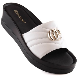 Chinelos de cunha Potocki W YQ21001 WOL159C branco 1 Chinelos de cunha Potocki W YQ21001 WOL159C branco 1