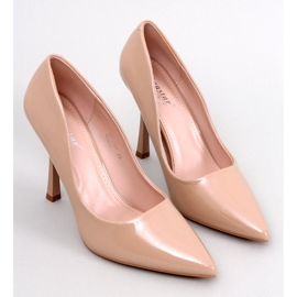 Anika Khaki salto alto feminino lacado bege 1