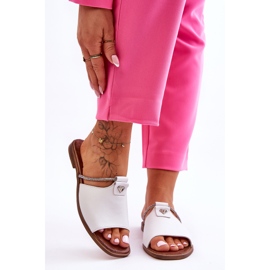 Sandália Feminina com Salto Baixo Nicole 2806/009 Branco 1