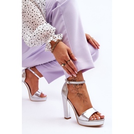 Sandálias de salto alto prateadas Mandy prata 1