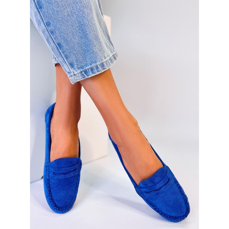 Mocassins de mulher Anaya Blue em camurça azul 2