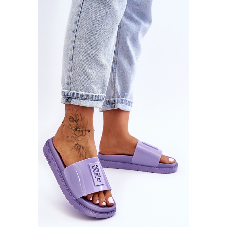 Chinelos femininos Big Star JJ274A304 Violeta roxo 2