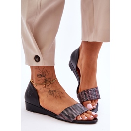 Sandálias de Couro Maciejka 1971-65 Preto 1