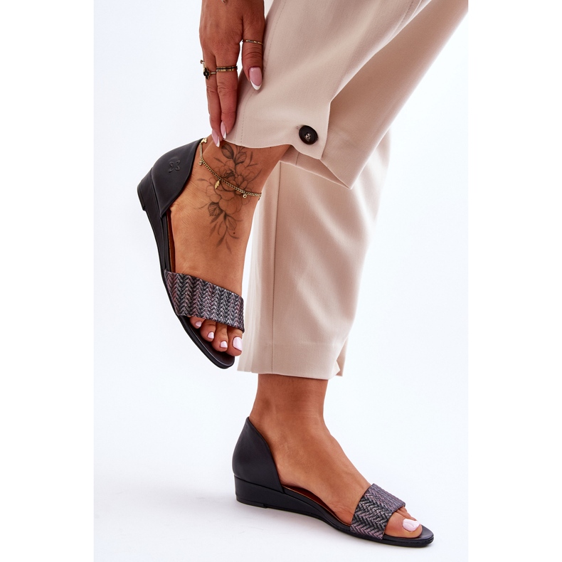 Sandálias de Couro Maciejka 1971-65 Preto 2