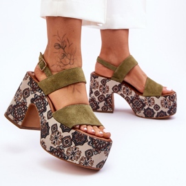 Sandália Salto Couro Maciejka 06089-24 Verde 1