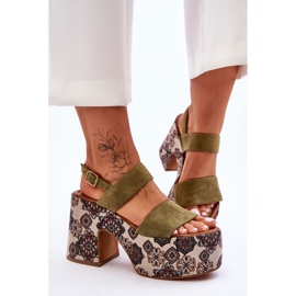 Sandália Salto Couro Maciejka 06089-24 Verde 2