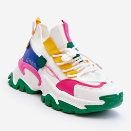 PS1 Tênis feminino sem cadarço branco-verde Keaton 1