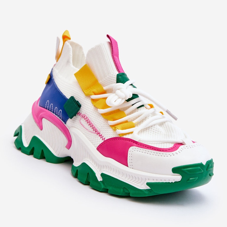 PS1 Tênis feminino sem cadarço branco-verde Keaton 1