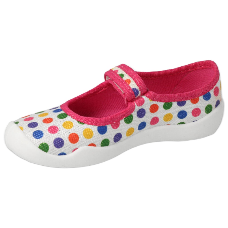 Slippers de meninas Befado 114x494 com pontos coloridos rosa 1