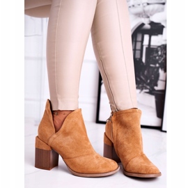 Bella Paris Botas femininas no salto Camel Cut Meliori castanho 3