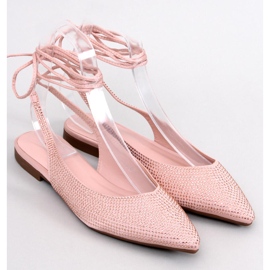 Bailarinas com salto aberto de strass Vonda Nude rosa 1 Bailarinas com salto aberto de strass Vonda Nude rosa 1