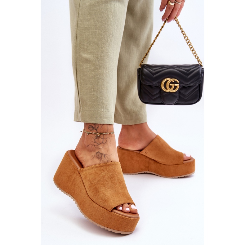 Chinelos femininos Camel Martina Chunky Platform marrom 2