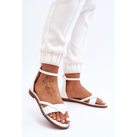 Chinelos com Zíper Feminino Sandálias Planas Brancas Rise Up! branco 2