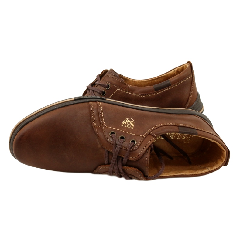 Polbut Sapatos masculinos de couro 343 DK.Camel marrom 4