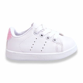 Sapatos esportivos de rosa branca de meninas branco 1