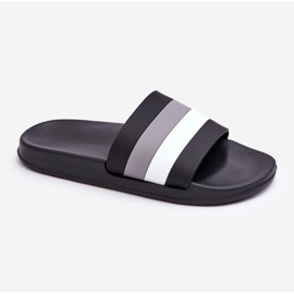 Chinelos listrados femininos Black Vision preto 1