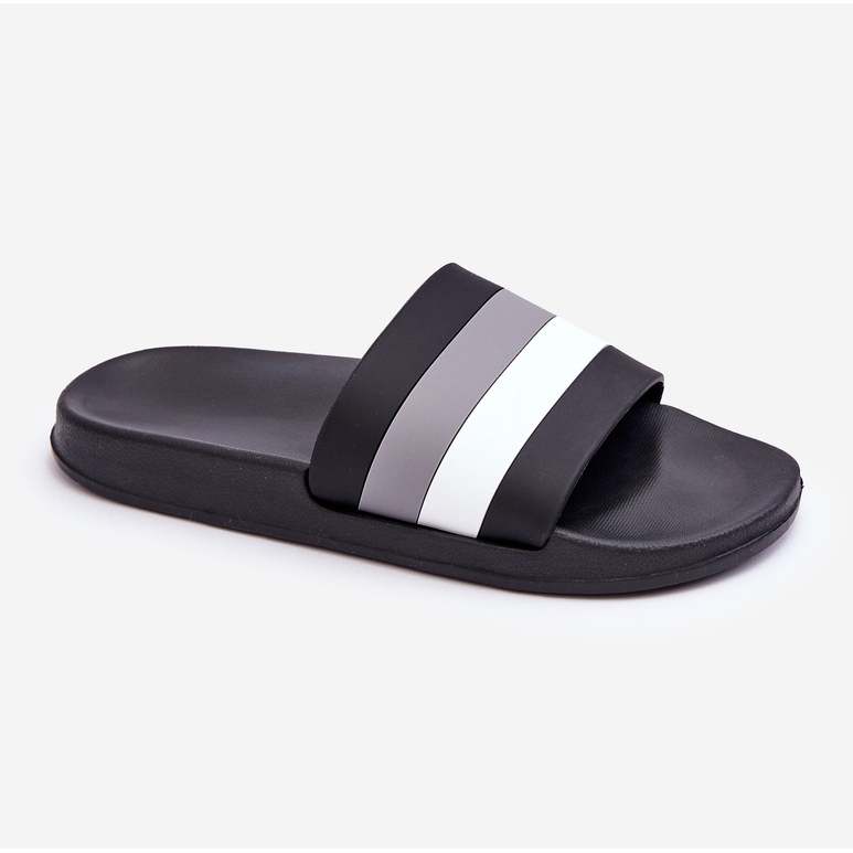 Chinelos listrados femininos Black Vision preto 1