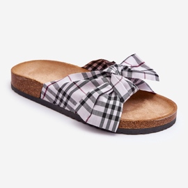 Chinelos femininos com laço na plataforma cinza Vero 1