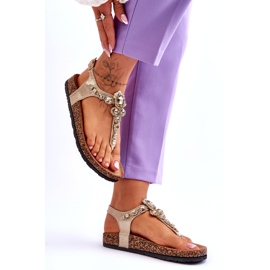 Sandálias Flip Flops On Cork Platform Golden Naomi dourado 4