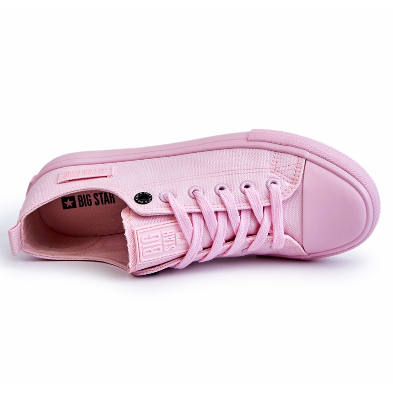 Tênis feminino clássico baixo Big Star LL274022 rosa claro 1