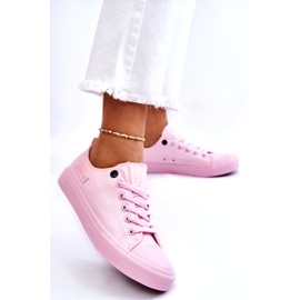 Tênis feminino clássico baixo Big Star LL274022 rosa claro 2