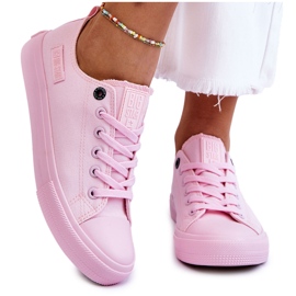 Tênis feminino clássico baixo Big Star LL274022 rosa claro 4