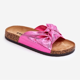 Chinelos Femininos com Laço Brilhante Rosa Jodie 1